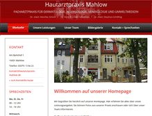 Tablet Screenshot of hautarztpraxis-mahlow.de